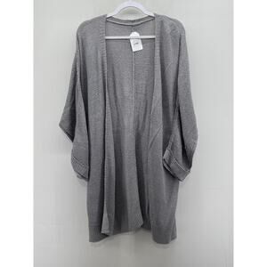 Open Front Long Cardigan Sweater Womens XL Gray Lightweight 3/4 Sleeve‎ Casual